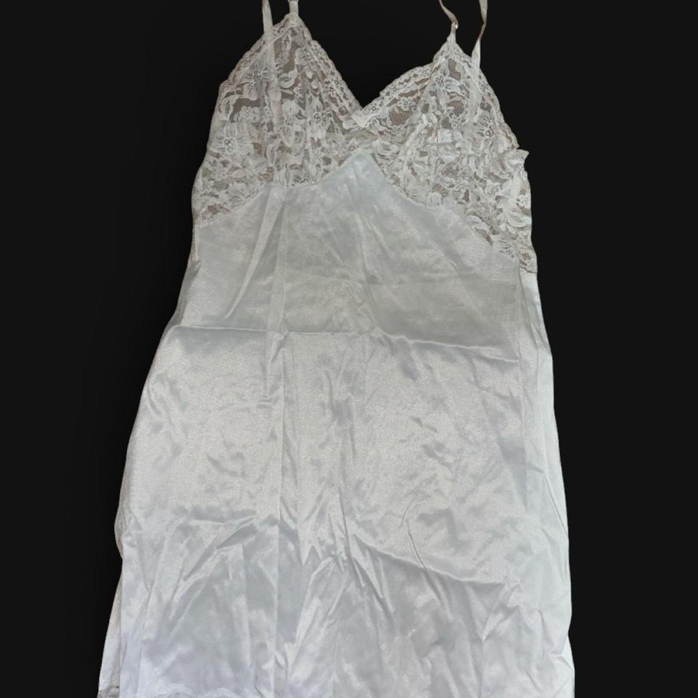 Vanity Fair White Lace Slip Dress